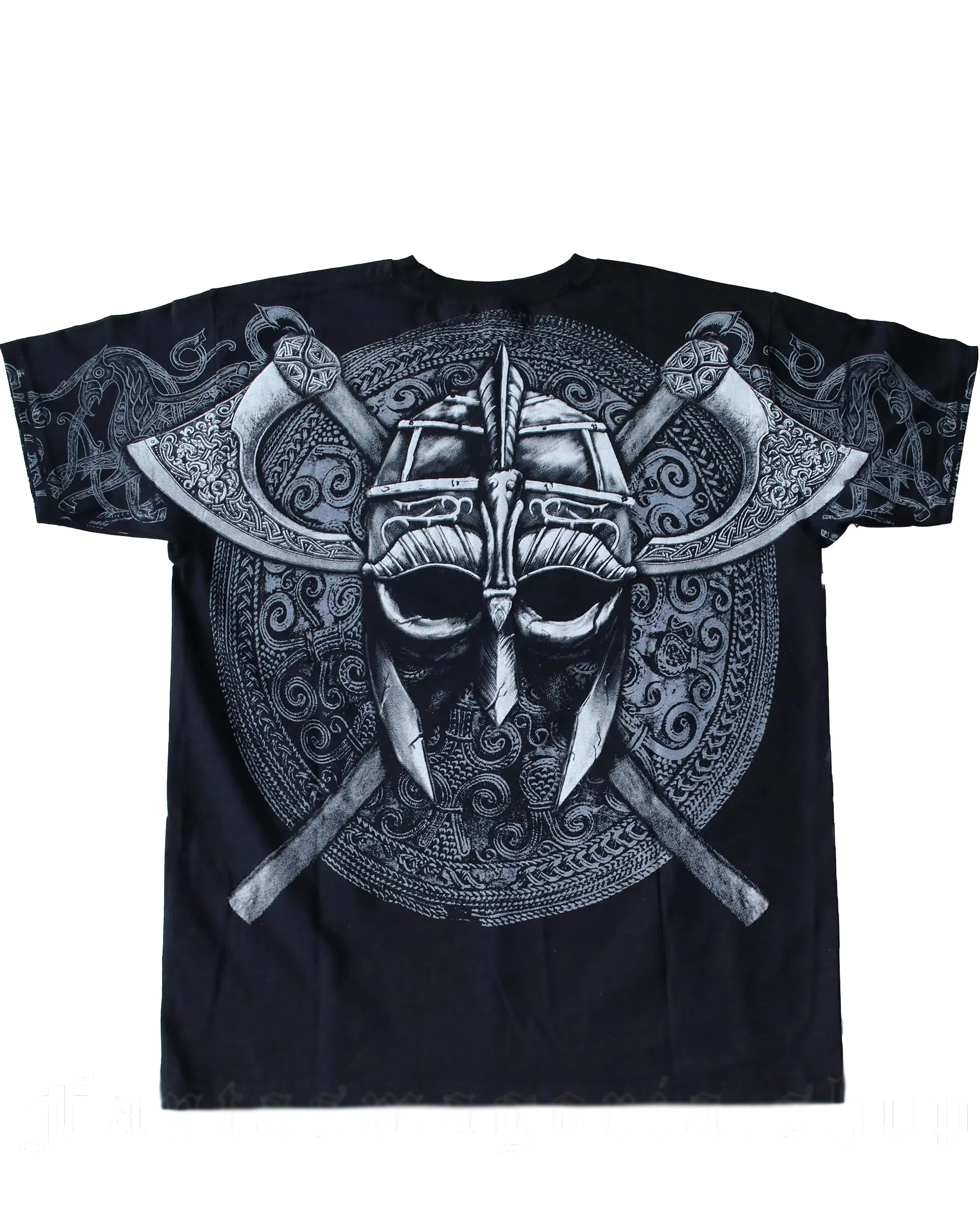Plus Size Men's Viking Warrior T-shirt With Eye-catching Print On Front And Back sold by Biggmans product image thumbnail 2