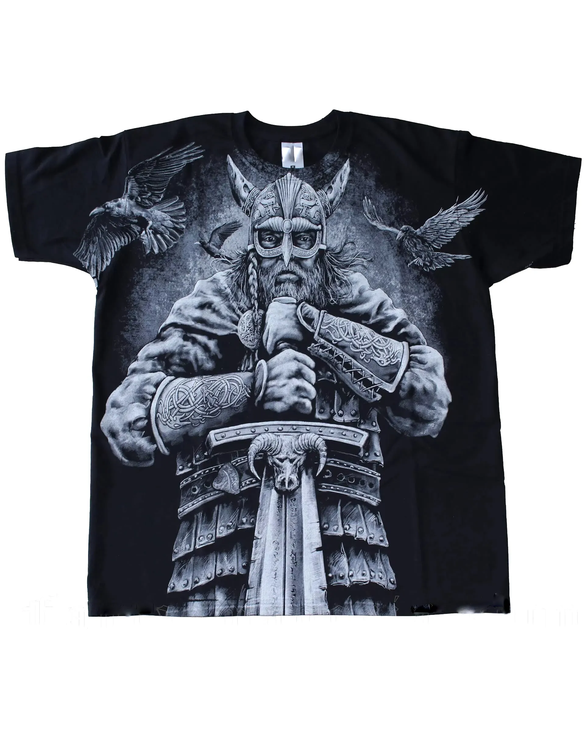 Plus Size Men's Viking Warrior T-shirt With Eye-catching Print On Front And Back sold by Biggmans product image thumbnail 3