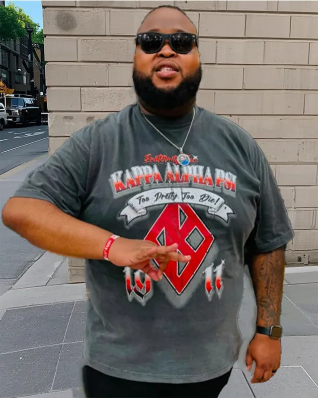 Men's Plus Size English Printed Top T-Shirt For Plus Size Boys sold by Biggmans