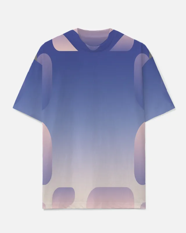 Big Men's Modern Geometric Pattern Purple Gradient Style Casual Short-Sleeve T-shirts sold by Biggmans