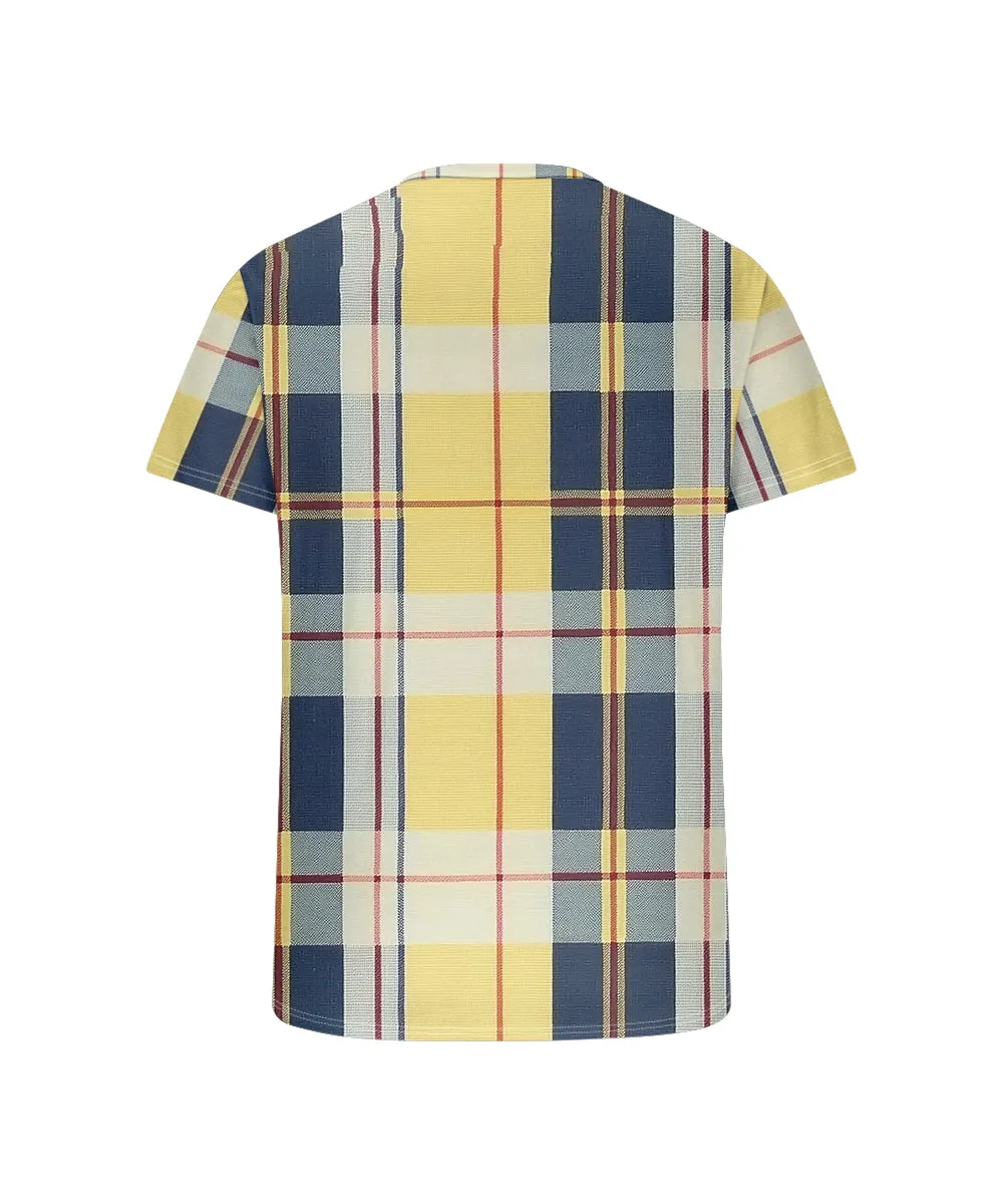 Men's Plus Size Yellow Check Print Henry Collar Button Short Sleeve T-shirt sold by Biggmans product image thumbnail 5