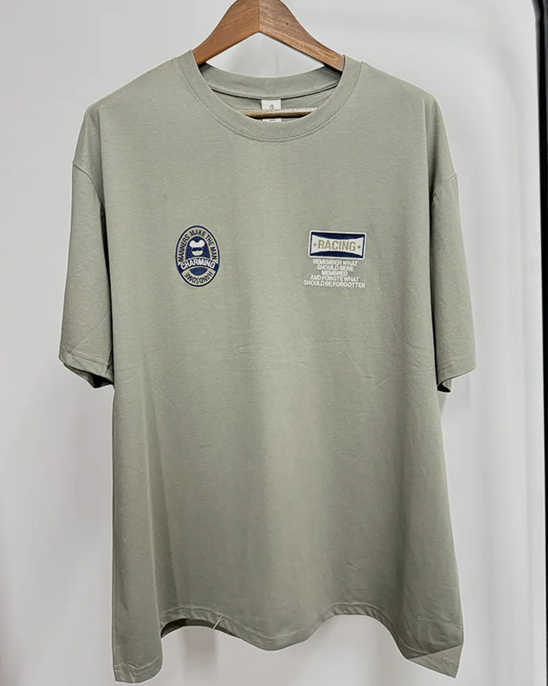 4XL-8XL Big & Tall Men's Daily Casual Letter Cartoon Embroidered Cotton Round Neck Short Sleeve T-Shirt 4XL-8XL sold by Biggmans product image thumbnail 2
