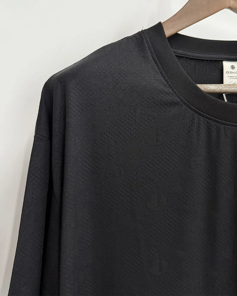 4XL-8XL Big & Tall Men's Daily Casual Quick-drying Jacquard Crewneck Short-sleeved T-shirt sold by Biggmans product image thumbnail 5