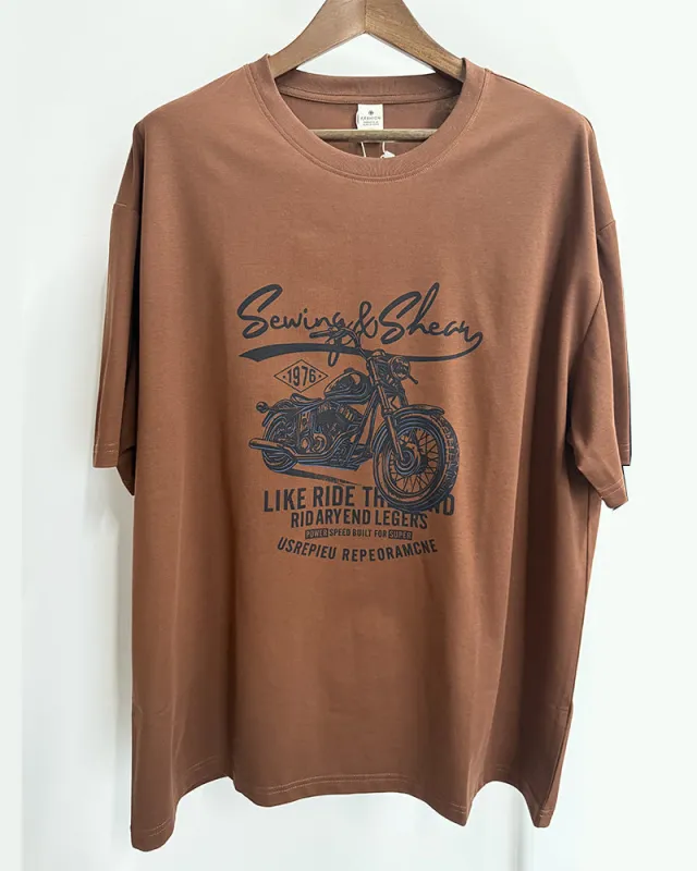 7XL-10XL Big & Tall Men's Daily Leisure Harley Motorcycle Cotton Crewneck Short Sleeve T-shirt sold by Biggmans