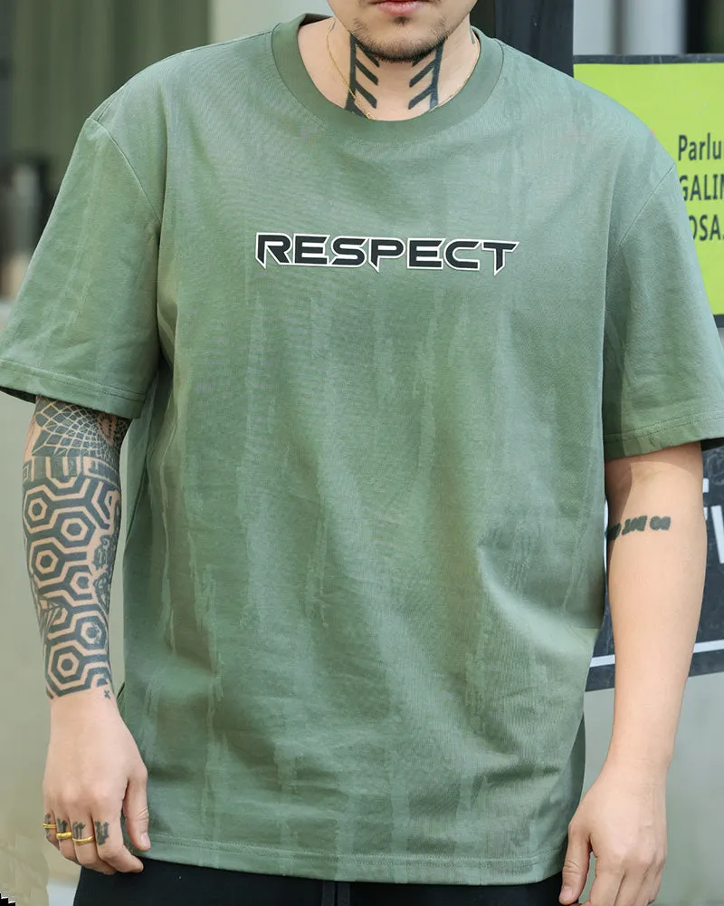 4XL-8XL Big & Tall Men's Daily Leisure Vertical Respect Letter Cotton Crewneck Short-sleeved T-shirt sold by Biggmans product image thumbnail 4