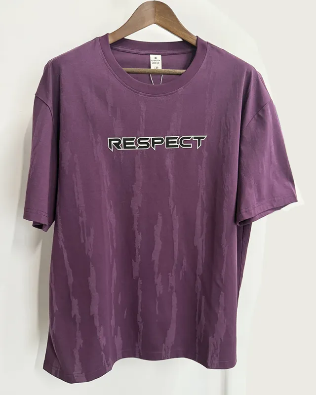 4XL-8XL Big & Tall Men's Daily Leisure Vertical Respect Letter Cotton Crewneck Short-sleeved T-shirt sold by Biggmans