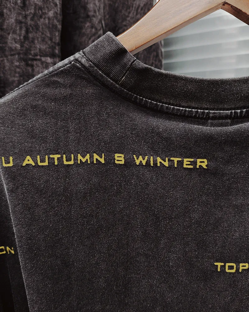 M-XL Street Fashion Black Yellow Old Burned Flower Letter Printing Round Neck Short Sleeve T-Shirt sold by Biggmans product image thumbnail 5