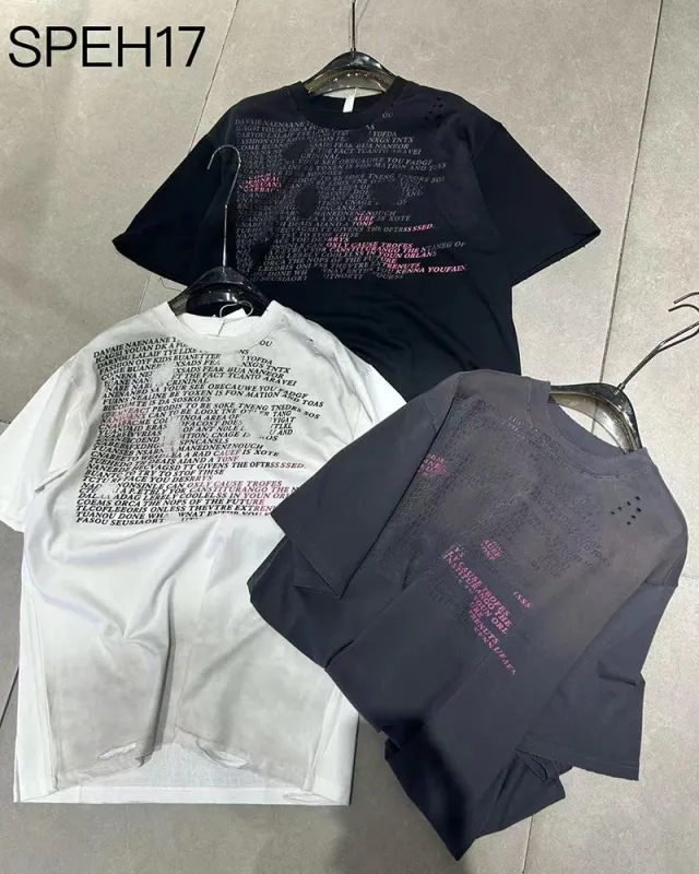 L-3XL Street Fashion Letter Rough Crewneck T-Shirt sold by Biggmans