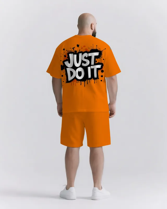 Don’t Think Just Do It Big & Tall Men's Lettering Simple Short-Sleeve T-shirt 2-Piece Set sold by Biggmans