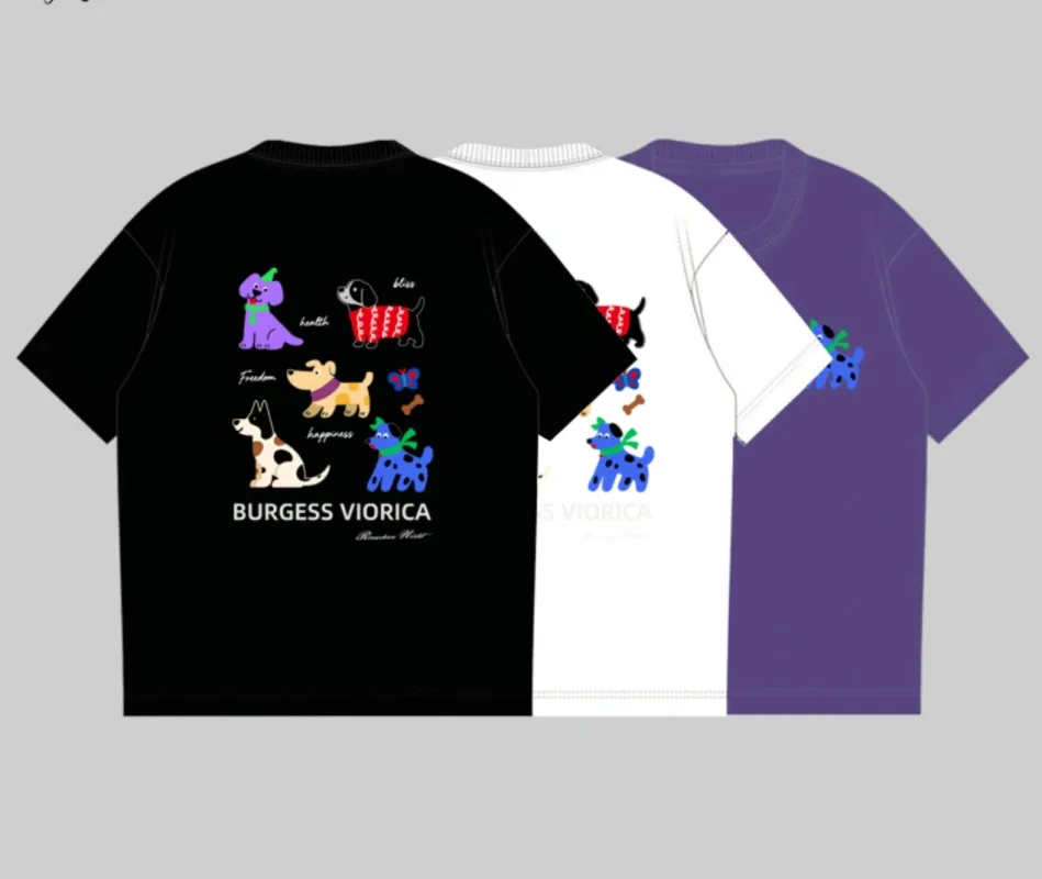 Selected 100% Cotton T - Shirt with Embroidered Glowing Dog King Pattern sold by Biggmans