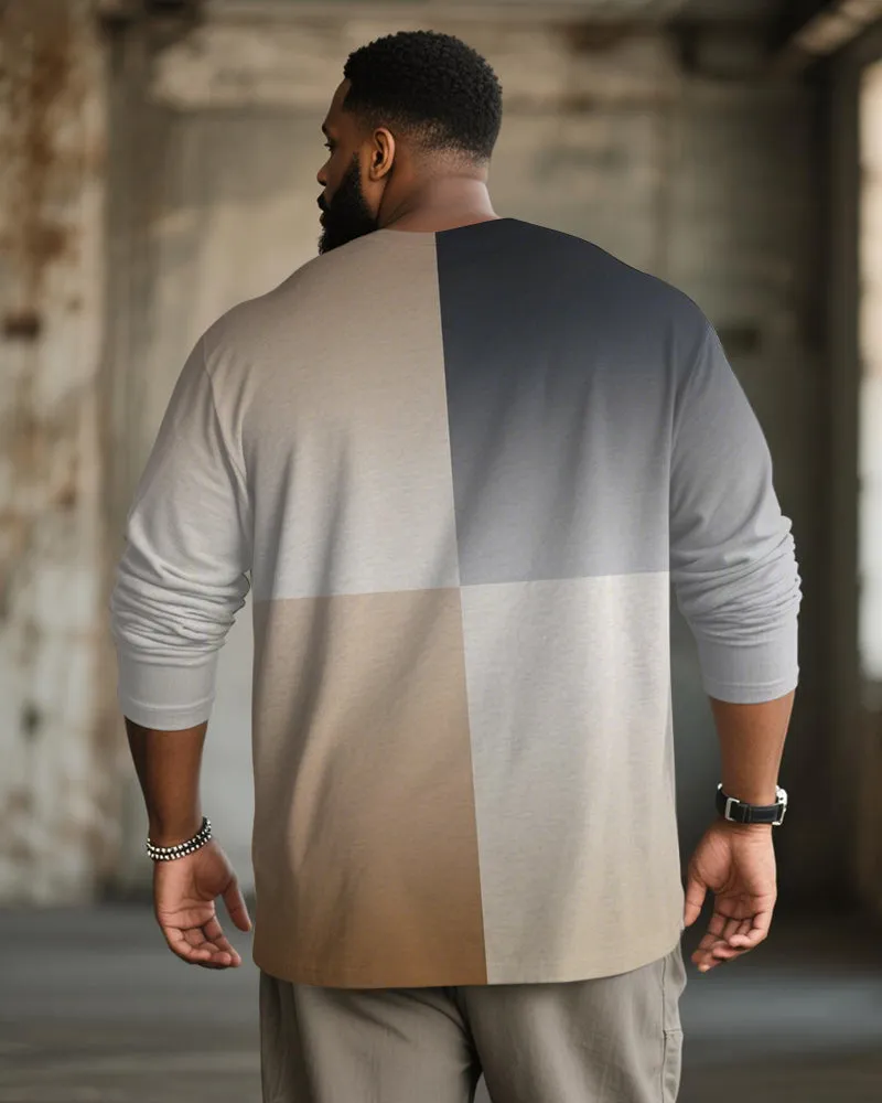 Big & Tall Men's Quad Gradient Begood Alphabet Print Long Sleeve T-Shirt sold by Biggmans product image thumbnail 4