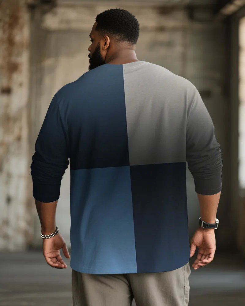 Big & Tall Men's Quad Gradient Begood Alphabet Print Long Sleeve T-Shirt sold by Biggmans product image thumbnail 5