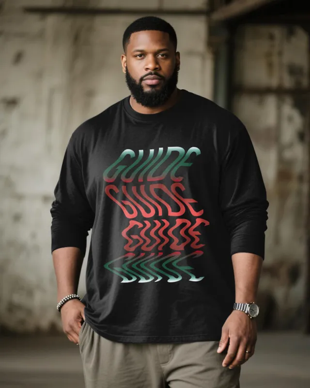Big & Tall Men's Phantom GUIDE Alphabet Print Long Sleeve Tee sold by Biggmans
