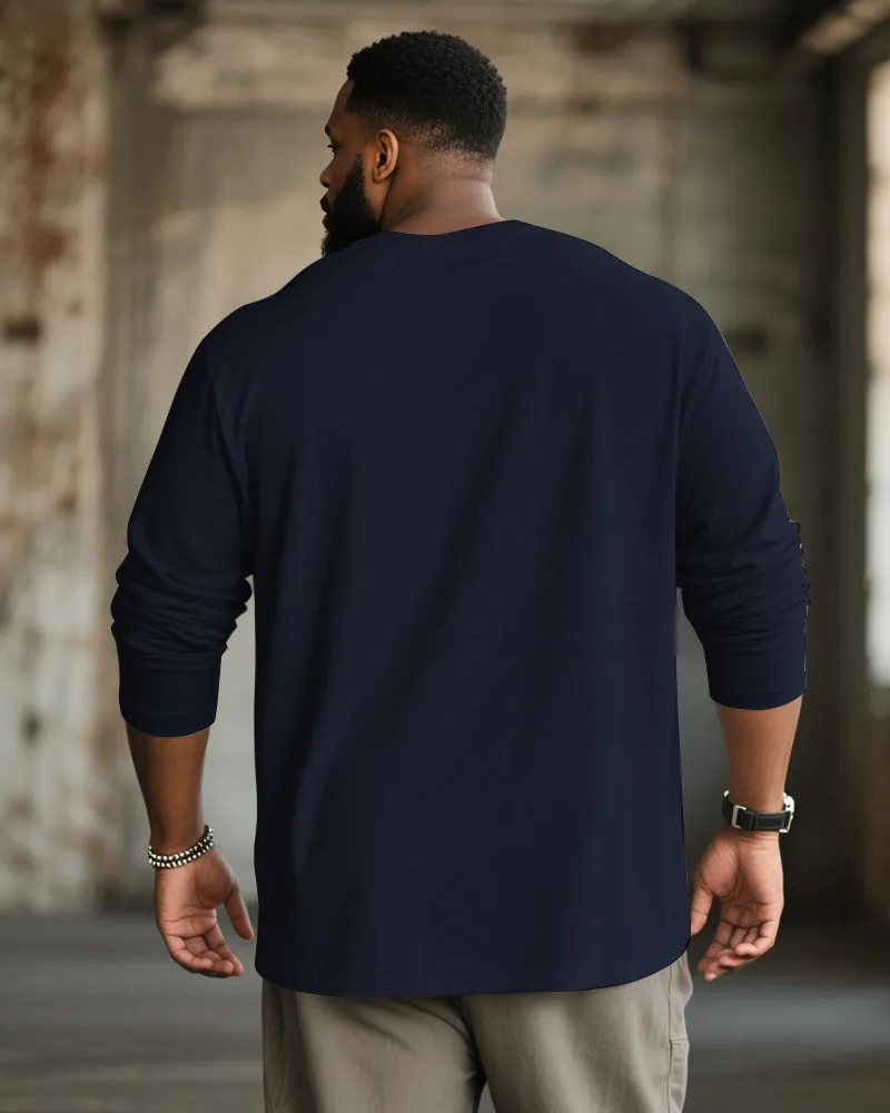 Big & Tall Men's Blue Skull Colorblock Print Long Sleeve Tee sold by Biggmans product image thumbnail 2