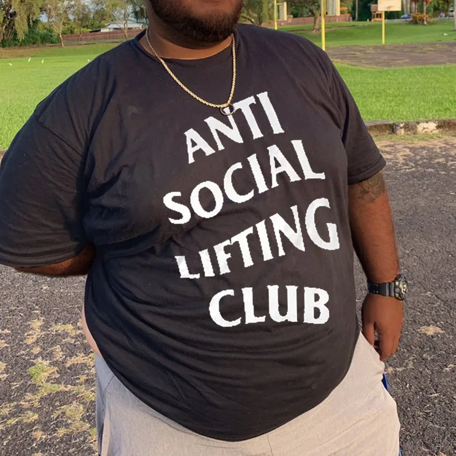 Men‘s Anti Social Lifting Club Printed T-shirt sold by Biggmans