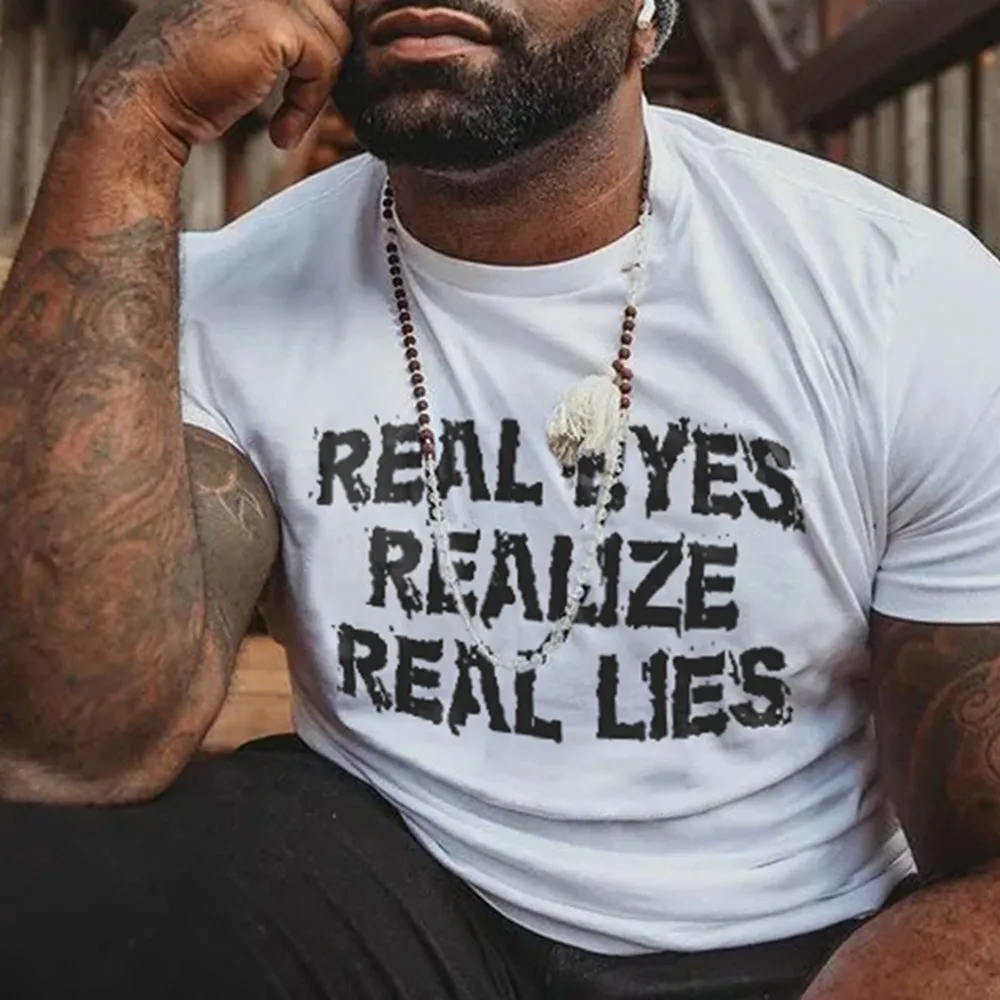 Real Eyes Realize Real Lies T-Shirt sold by Biggmans product image thumbnail 2