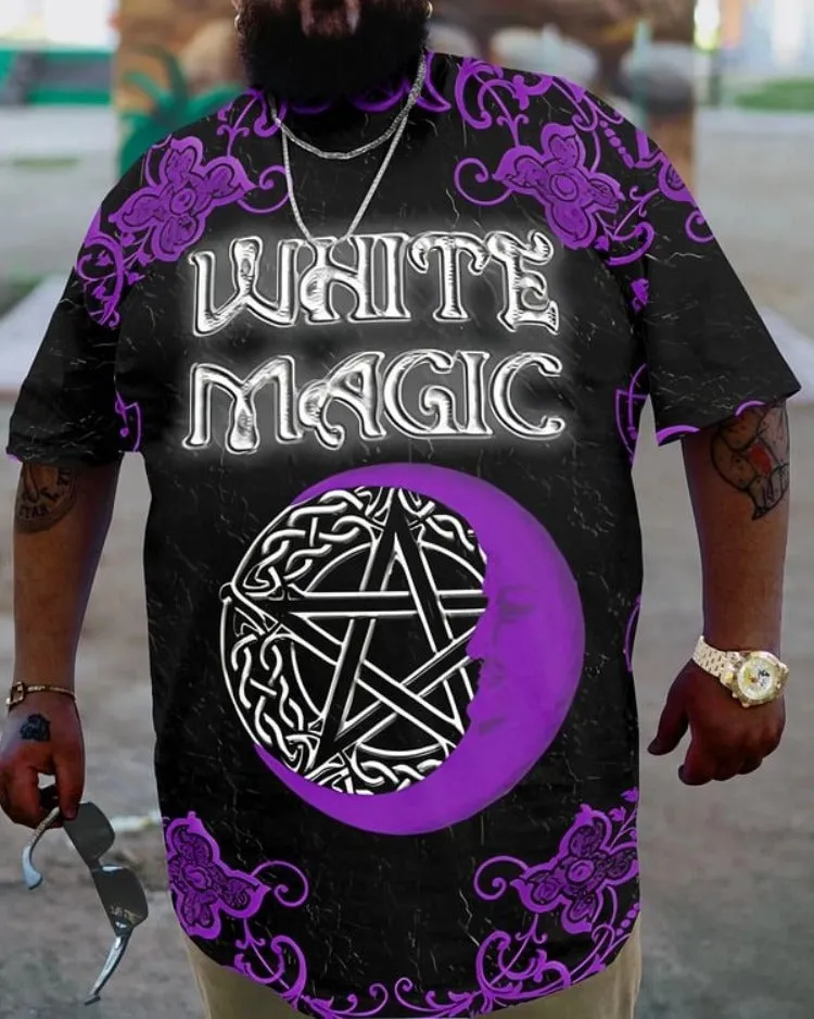 Gothic Plus Size White Magic Casual T-Shirt sold by Biggmans