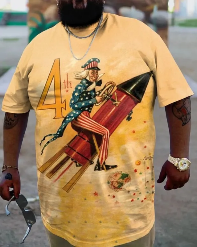 Plus Size Men's Independence DayT-Shirt sold by Biggmans