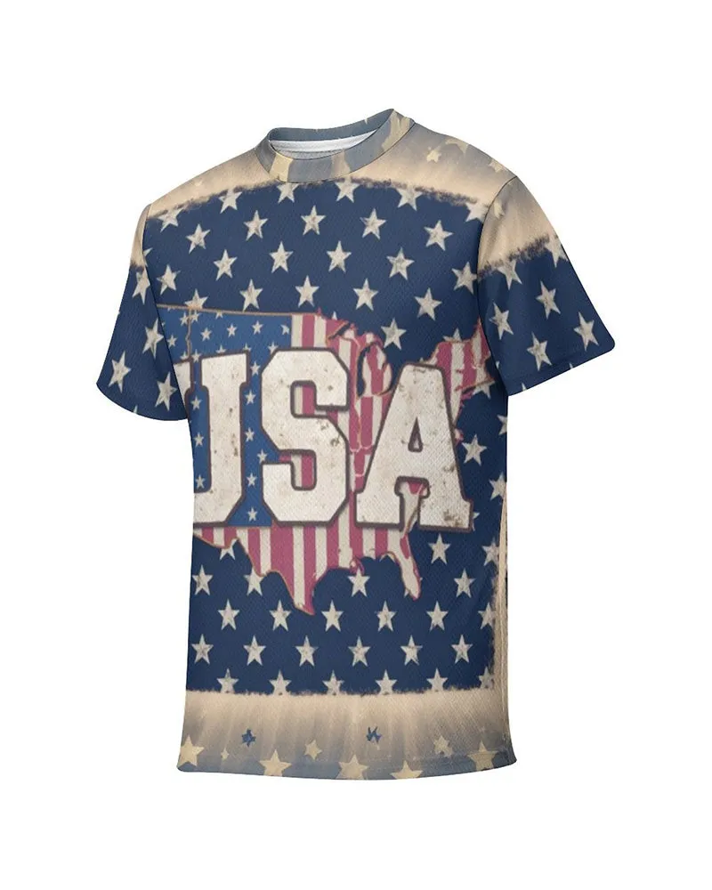 Men's Plus Size Independence Day Star USA Letter Print Round Neck Short Sleeve T-Shirt sold by Biggmans product image thumbnail 3