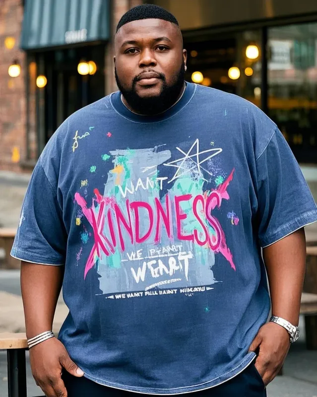 Big Man's Mercy Print Top T-Shirt sold by Biggmans