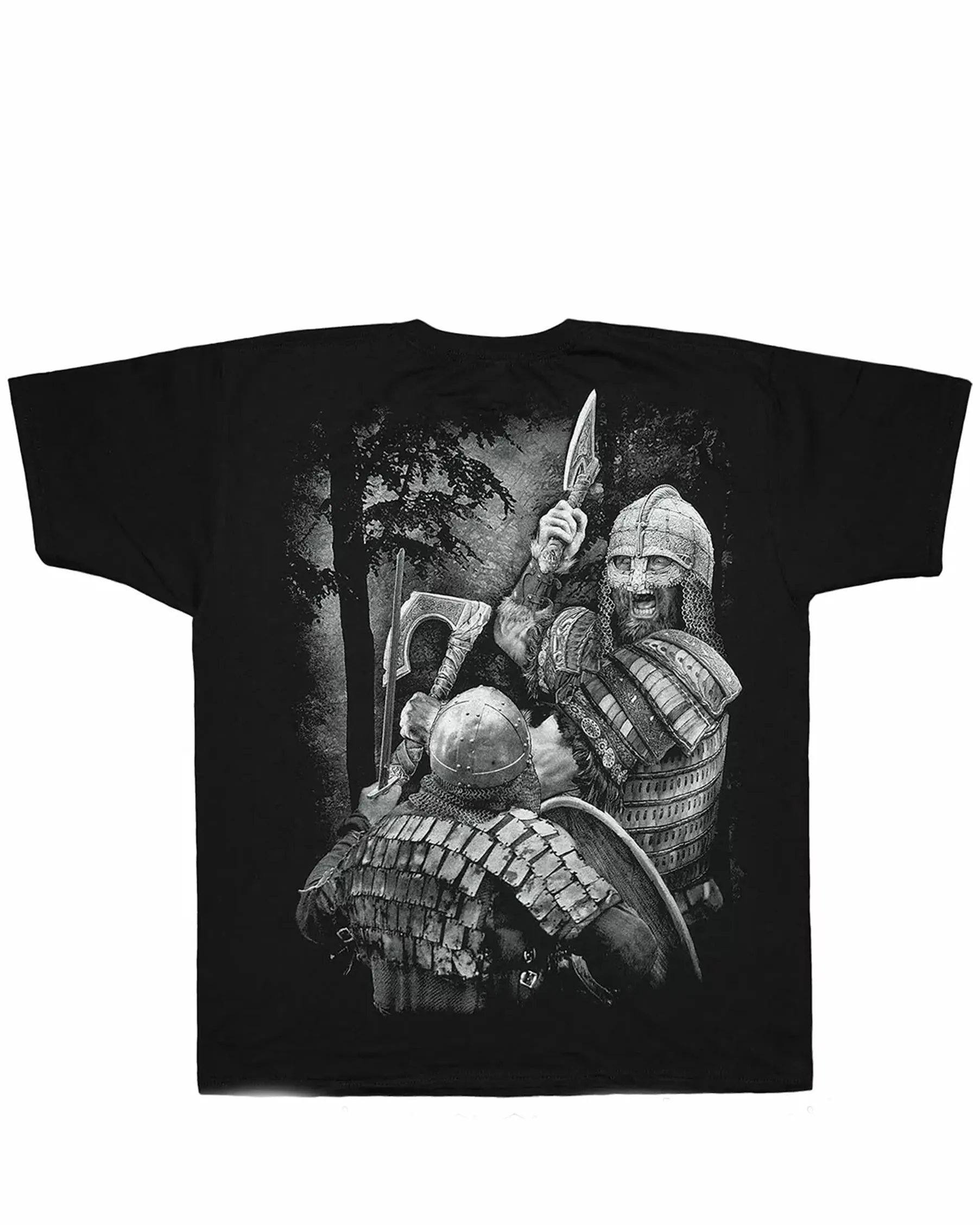 Plus Size Men's T-shirt With Viking Themed Print: Pagan Warrior On Horseback-with Prints On The Front And Back sold by Biggmans product image thumbnail 2