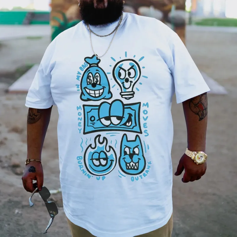 Plus Size White Money Moves T-Shirt sold by Biggmans