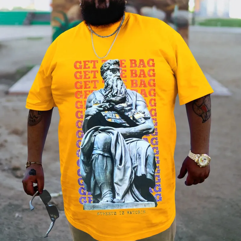 Plus Size Yellow Get The Bag T-Shirt sold by Biggmans