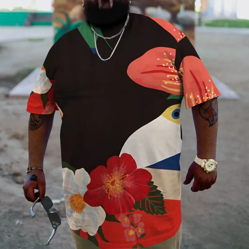 Men's Plus Size Casual Agpie Safflower T-Shirt sold by Biggmans