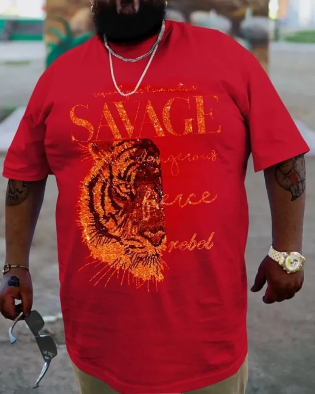 Plus Size Red Savage T-Shirt sold by Biggmans