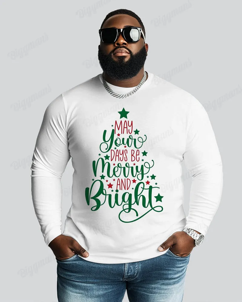 100% Cotton-Merry Christmas Men's Plus Size Long Sleeve T-Shirt sold by Biggmans product image thumbnail 2