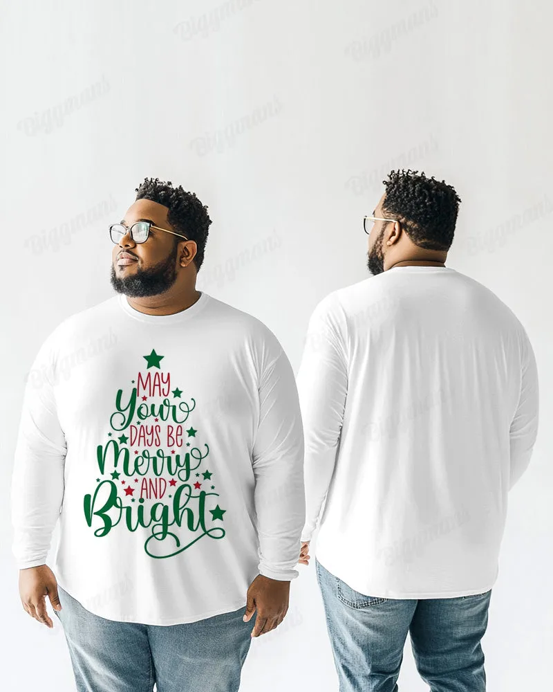 100% Cotton-Merry Christmas Men's Plus Size Long Sleeve T-Shirt sold by Biggmans product image thumbnail 3