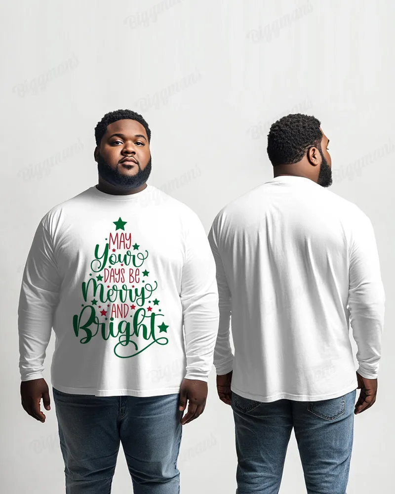 100% Cotton-Merry Christmas Men's Plus Size Long Sleeve T-Shirt sold by Biggmans product image thumbnail 4