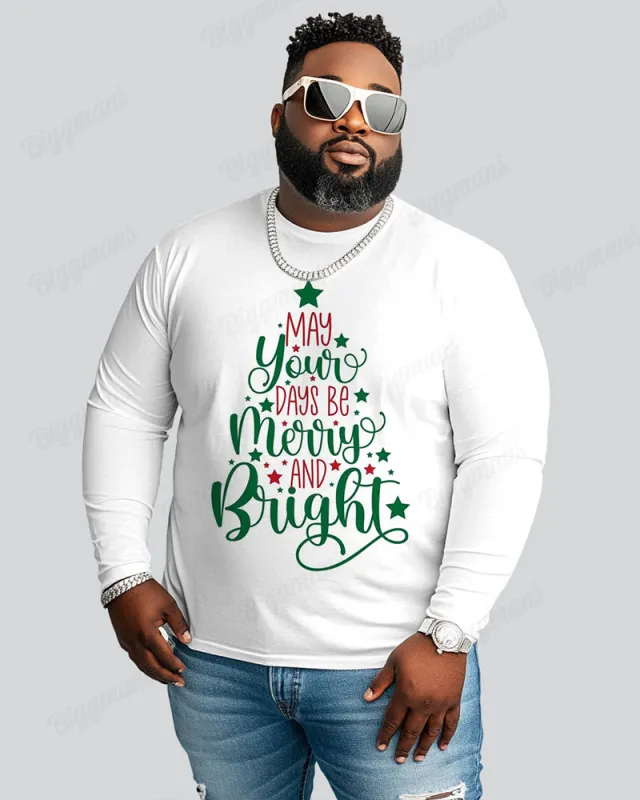 100% Cotton-Merry Christmas Men's Plus Size Long Sleeve T-Shirt sold by Biggmans