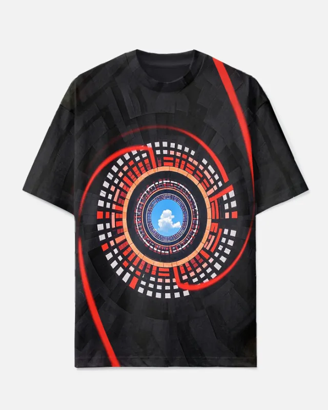 Men's Abstract Plaid Vortex Cloud Printed Casual Big and Tall Short Sleeve T-shirt sold by Biggmans