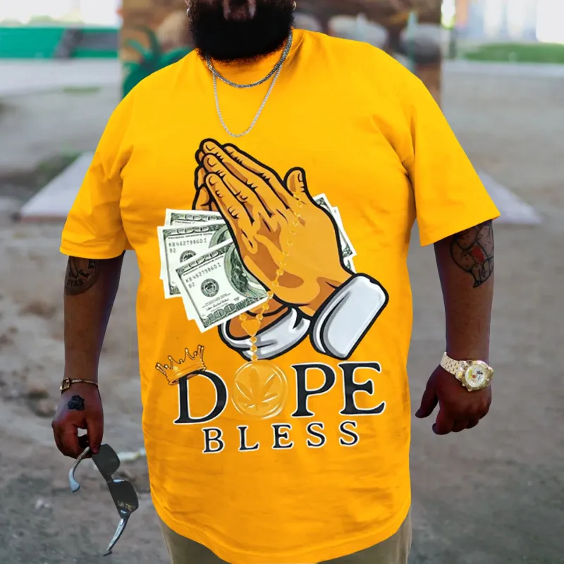 Plus Size Yellow Dope Bless T-Shirt sold by Biggmans