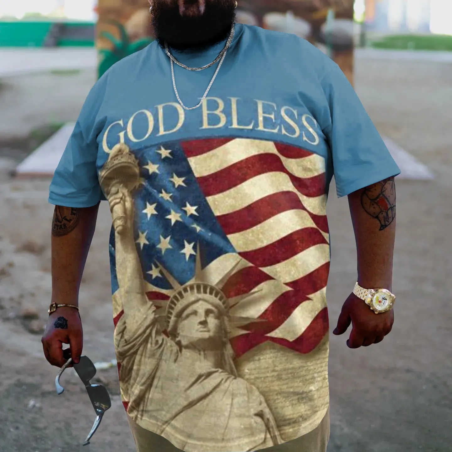 Plus Size Men's Independence DayT-Shirt sold by Biggmans product image thumbnail 2