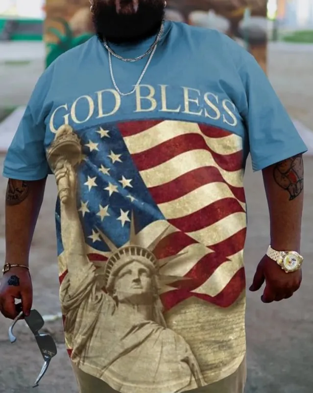 Plus Size Men's Independence DayT-Shirt sold by Biggmans
