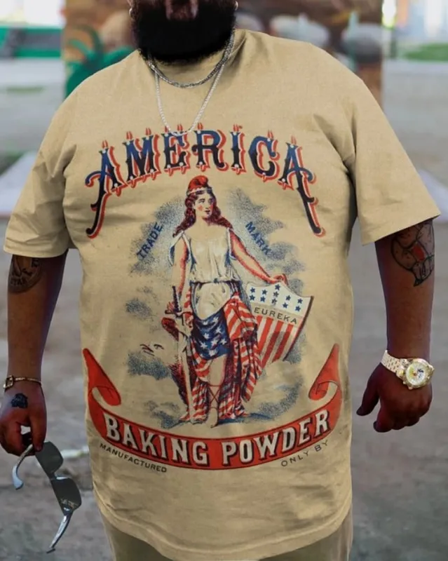 Plus Size Men's American Baking Powder T-Shirt sold by Biggmans