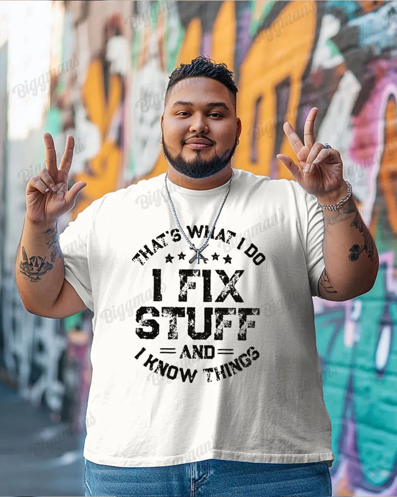 Pure Cotton Fabric-letter Printing Men's Loose Plus Size Short Sleeve T-shirt sold by Biggmans