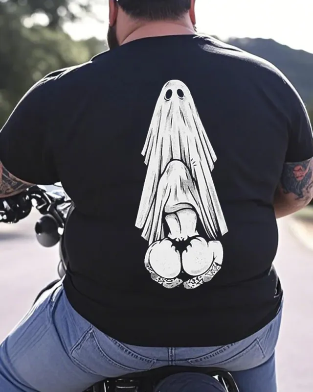 Men's Plus Size Street Fashion Oral Sex With Ghost Dirty Love Printed Crewneck Short Sleeve T-Shirt sold by Biggmans