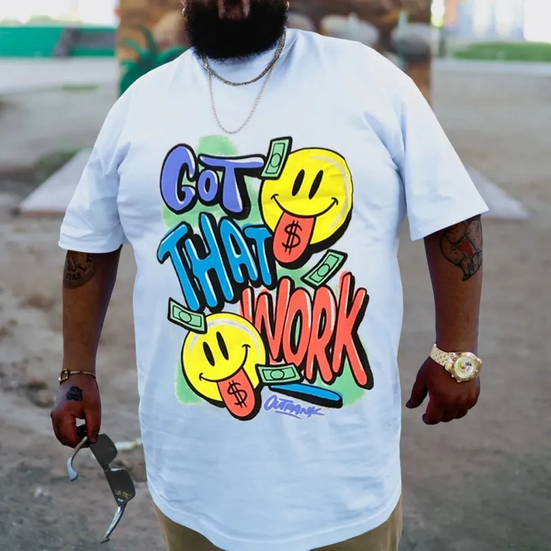 Plus Size White Got That Work T-Shirt sold by Biggmans