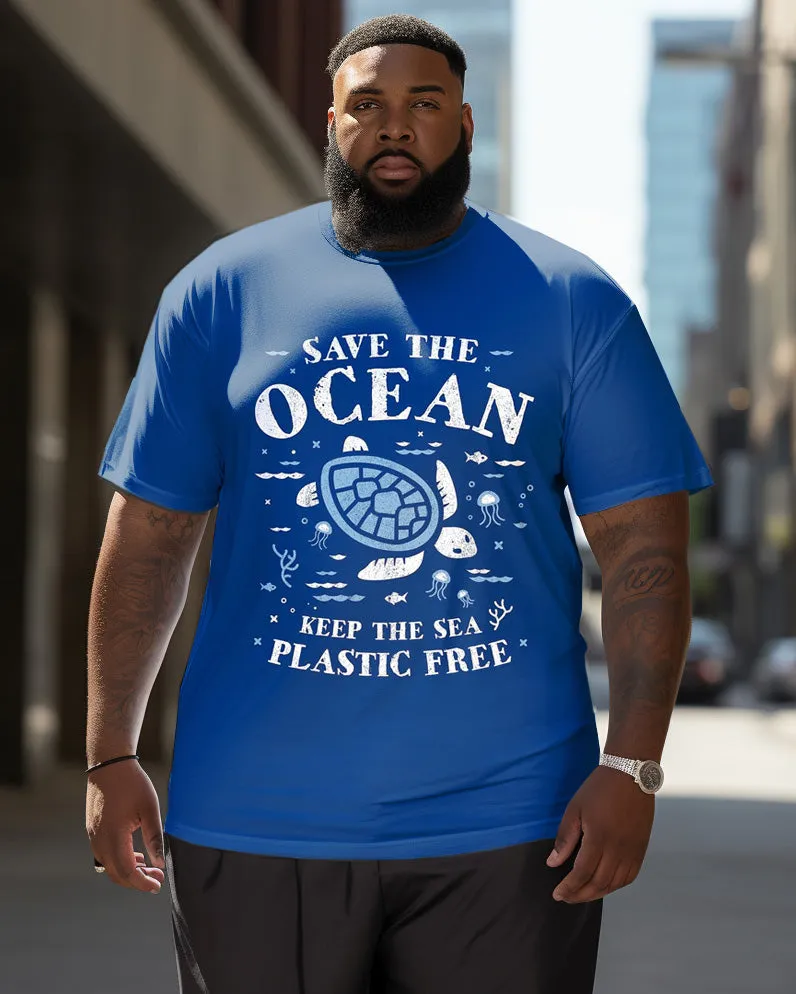 Men's Plus Size Art Turtle Undersea Ocean Short Sleeve T-Shirt sold by Biggmans
