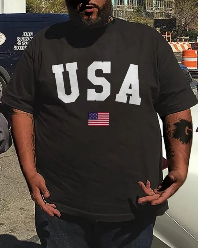 Plus Size Men's USA T-Shirt sold by Biggmans
