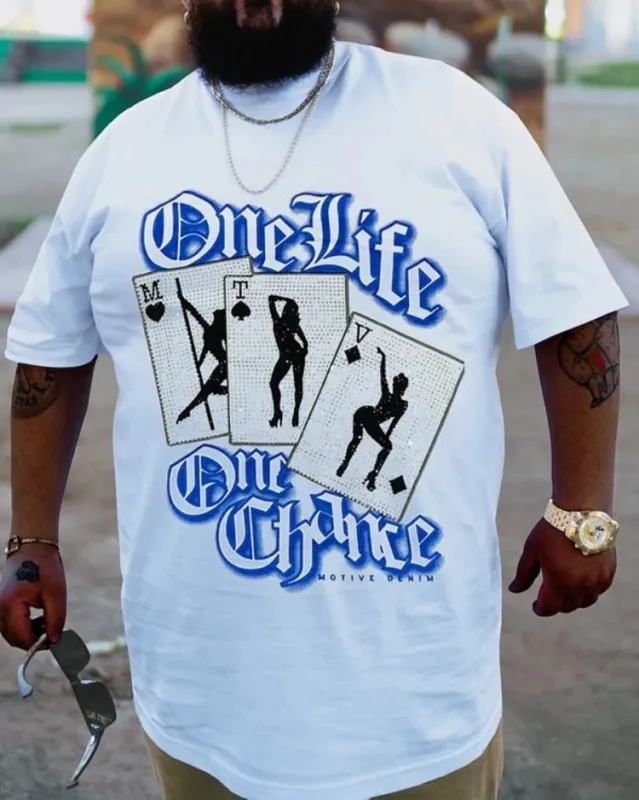 Plus Size White One Life T-Shirt sold by Biggmans