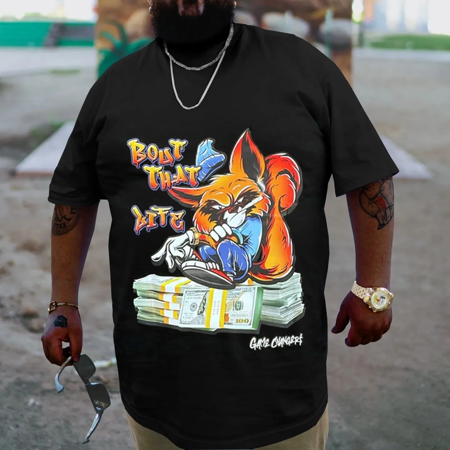 Plus Size Black Bout That Life T-Shirt sold by Biggmans product image thumbnail 3