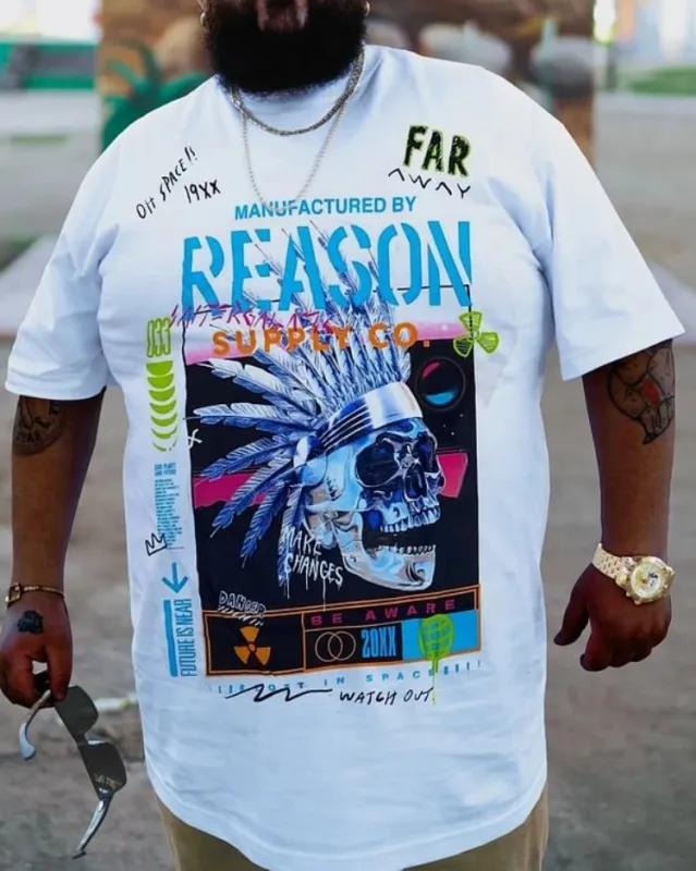 Casual fashion college style round neck short sleeve t-shirt sold by Biggmans