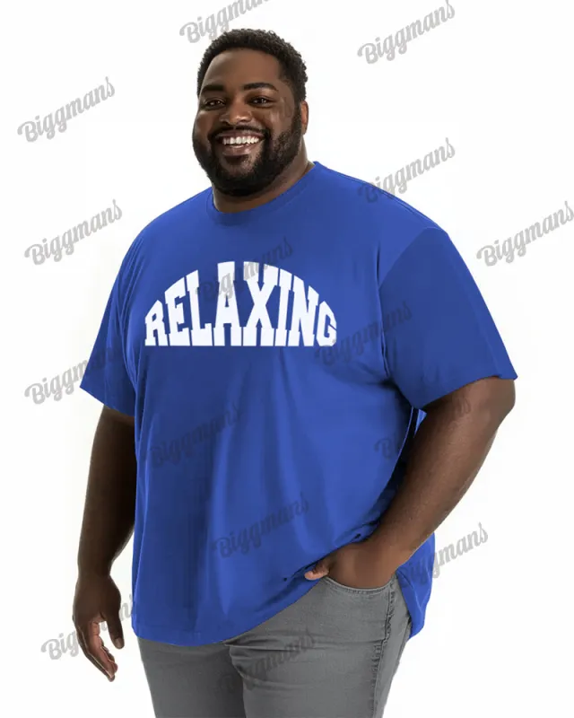 100 Cotton-simple Letter Pattern Men's Loose Plus Size Short Sleeve T-shirt sold by Biggmans