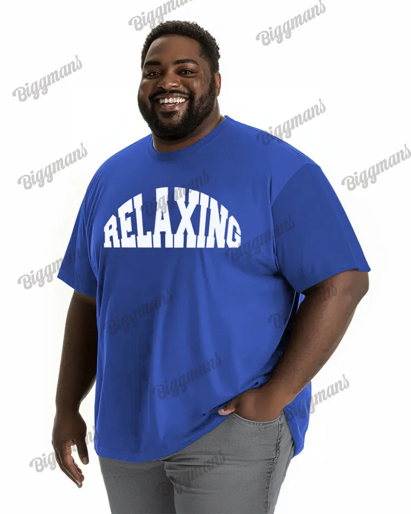 100 Cotton-simple Letter Pattern Men's Loose Plus Size Short Sleeve T-shirt sold by Biggmans