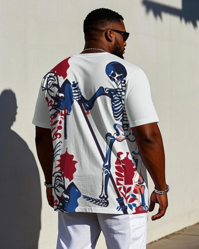 Men's Casual Fashion Funny Skull Skeleton Printed Short Sleeve T-shirts sold by Biggmans