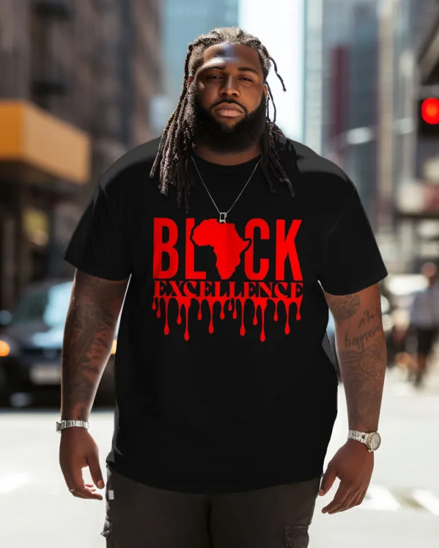 Men's Big & Tall Black Excellence Crew Neck Short Sleeve T-Shirt sold by Biggmans
